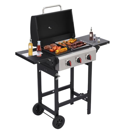 CIG GARDEN 3-Burner Propane Gas Grill 31,500 BTU folding...