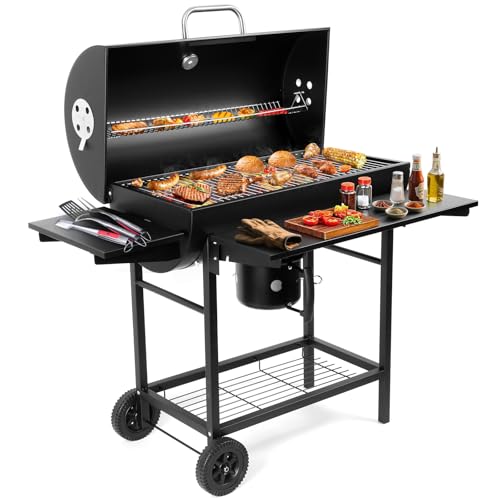 SUNLIFER Charcoal BBQ Grills Outdoor: Spacious Barrel...