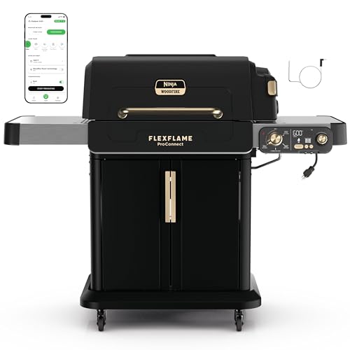 Ninja FlexFlame ProConnect Grill & Smoker, 5-in-1,...