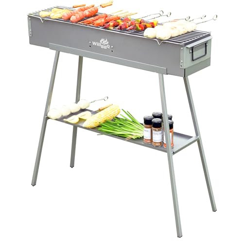 WILLBBQ Charcoal Grill, Portable BBQ Grill with removable...