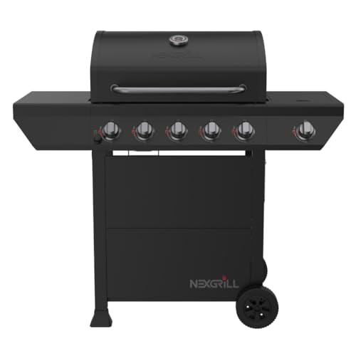 Nexgrill 5-Burner Gas Grill with Side Burner, Black.