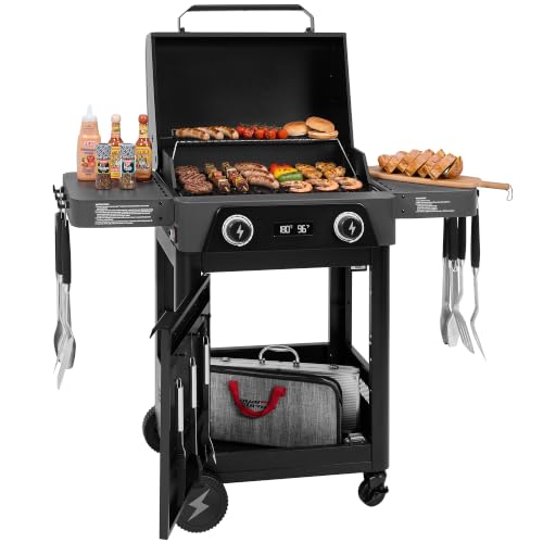Grills House DL2002 Dual-Zone Electric Grill Gray & Black