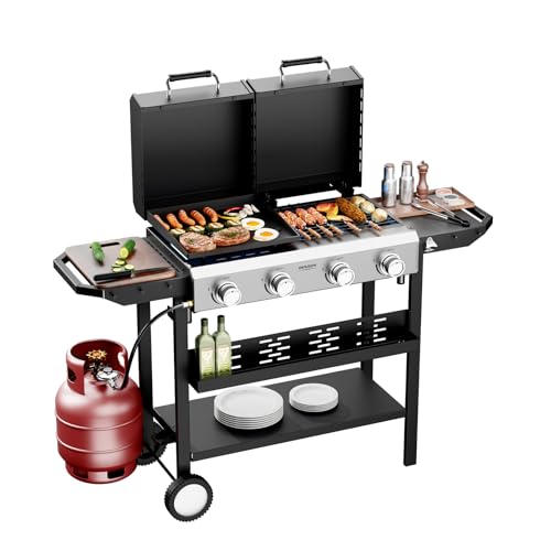 ROVSUN 2-in-1 Propane Gas Grill and Griddle Combo.