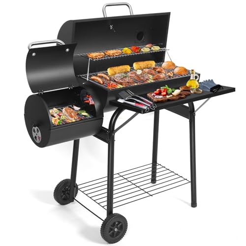 SUNLIFER Charcoal Grill Offset Smoker: Charcoal Barbecue...