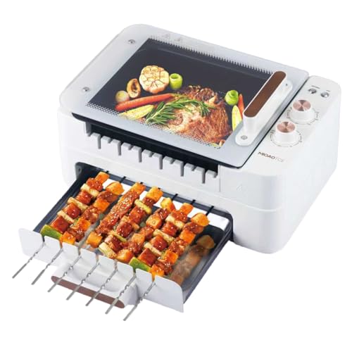 MIOAOTCE 3-IN-1 Skewer Electric Indoor Grill - Smokeless...