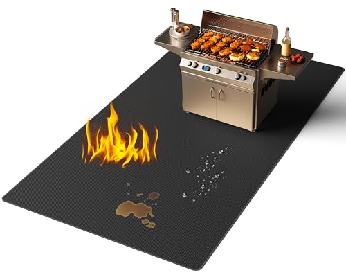 Under Grill Mats for Outdoor Grill, Thickened Fireproof