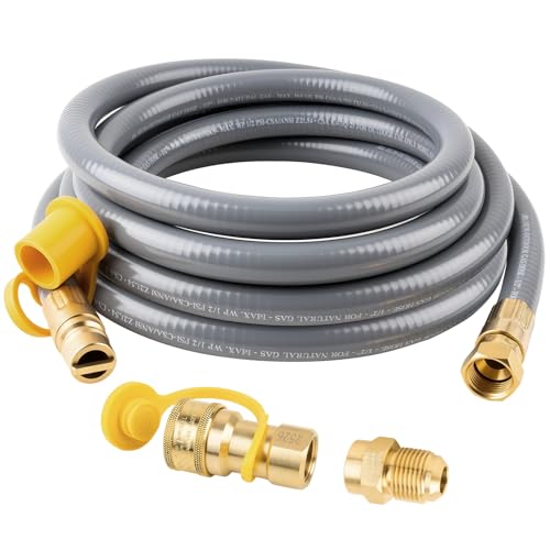 15 Feet 1/2 Inch ID Natural Gas Grill Hose Quick