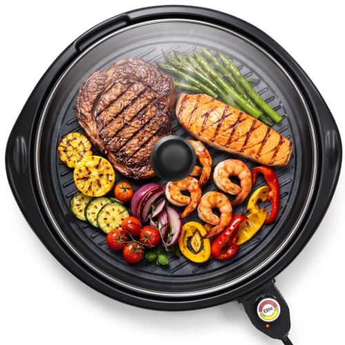 Elite Gourmet EMG-980BX Indoor Electric Round Grill,...