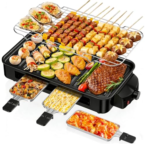 Electric Indoor Grill 1700W, 2 in 1 Smokeless BBQ.