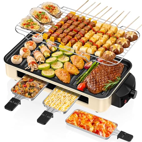 Electric Indoor Grill 1500W -2 in 1 Smokeless Korean BBQ.