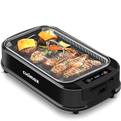 Smokeless Grill Indoor, CUSIMAX Electric Grill, 1500W...
