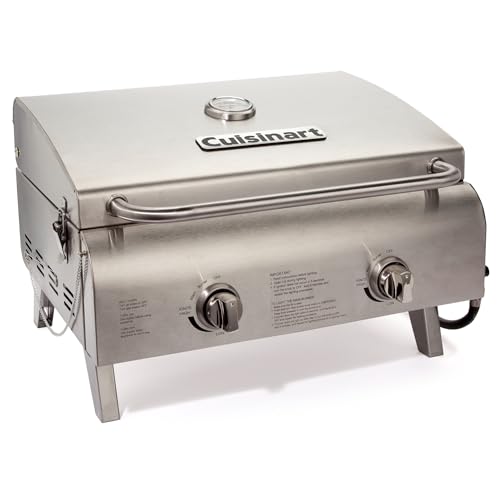 Cuisinart Outdoor Gas Grill, 20,000 BTU, Portable, 2-Burner