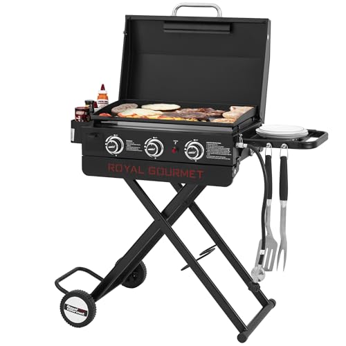 Royal Gourmet PD3001 3-Burner Propane Gas Griddle with...