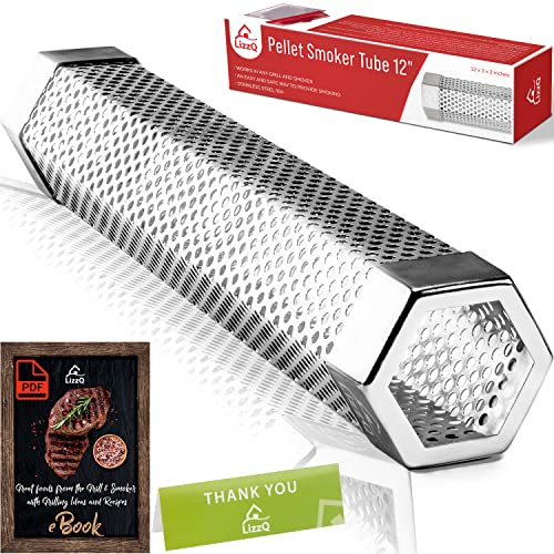 LIZZQ Premium Pellet Smoker Tube 12 inches for hours of