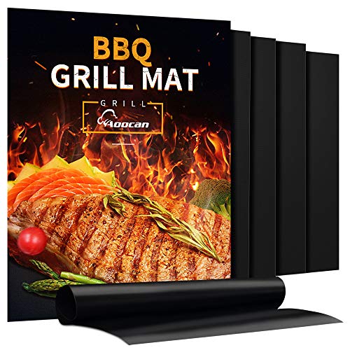 AOOCAN Grill Mat - Set of 5 Heavy Duty Non-Stick