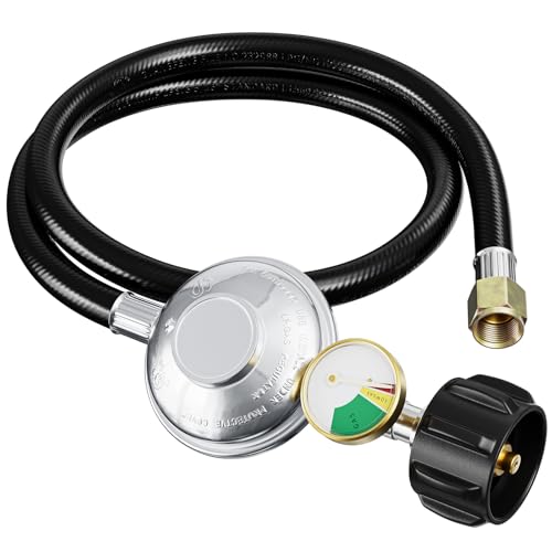 REDPANT Upgraded 3 Feet Propane Regulator Hose with Gauge