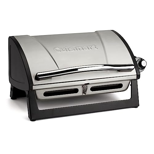 Cuisinart Gas Grill with Locking Lid, Portable, 8,000 BTU.