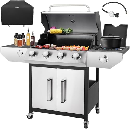 4-Burner Propane BBQ Grill 53000 BTU Stainless Steel Grate