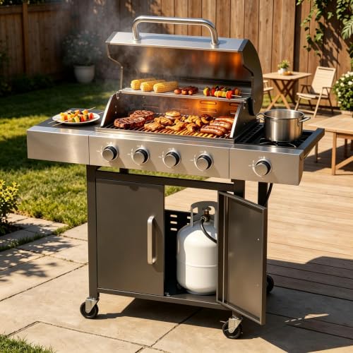 LazySunsets Luxury 4-Burner Propane Outdoor Grill, 49000...