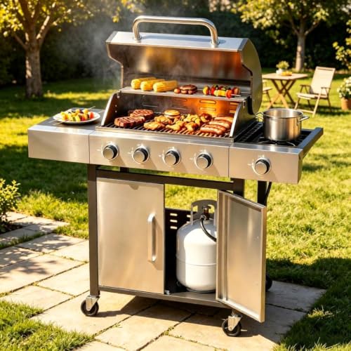 LazySunsets Luxury 4-Burner Propane Outdoor Grill, 49000...