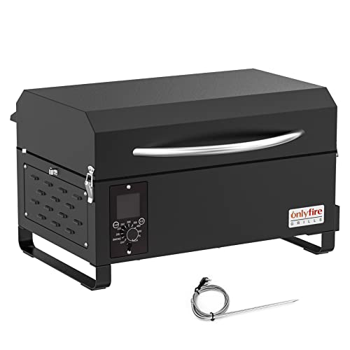 ONLYFIRE GRILLS BBQ Wood Pellet Grill Smoker with Probe