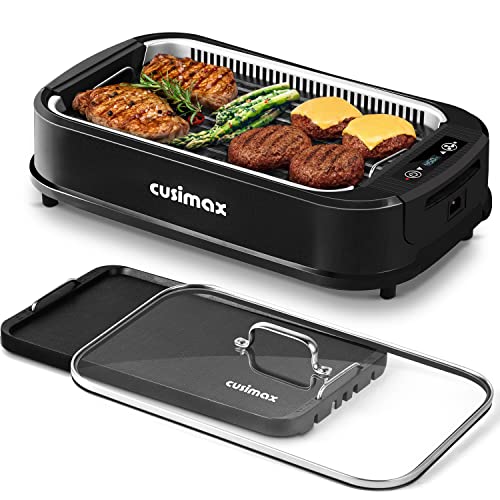 Indoor Grill, CUSIMAX Smokeless Grill Indoor, 1500W...