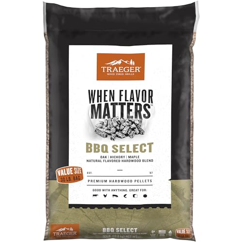 Traeger Grills BBQ Select 100% All-Natural Wood Pellets.
